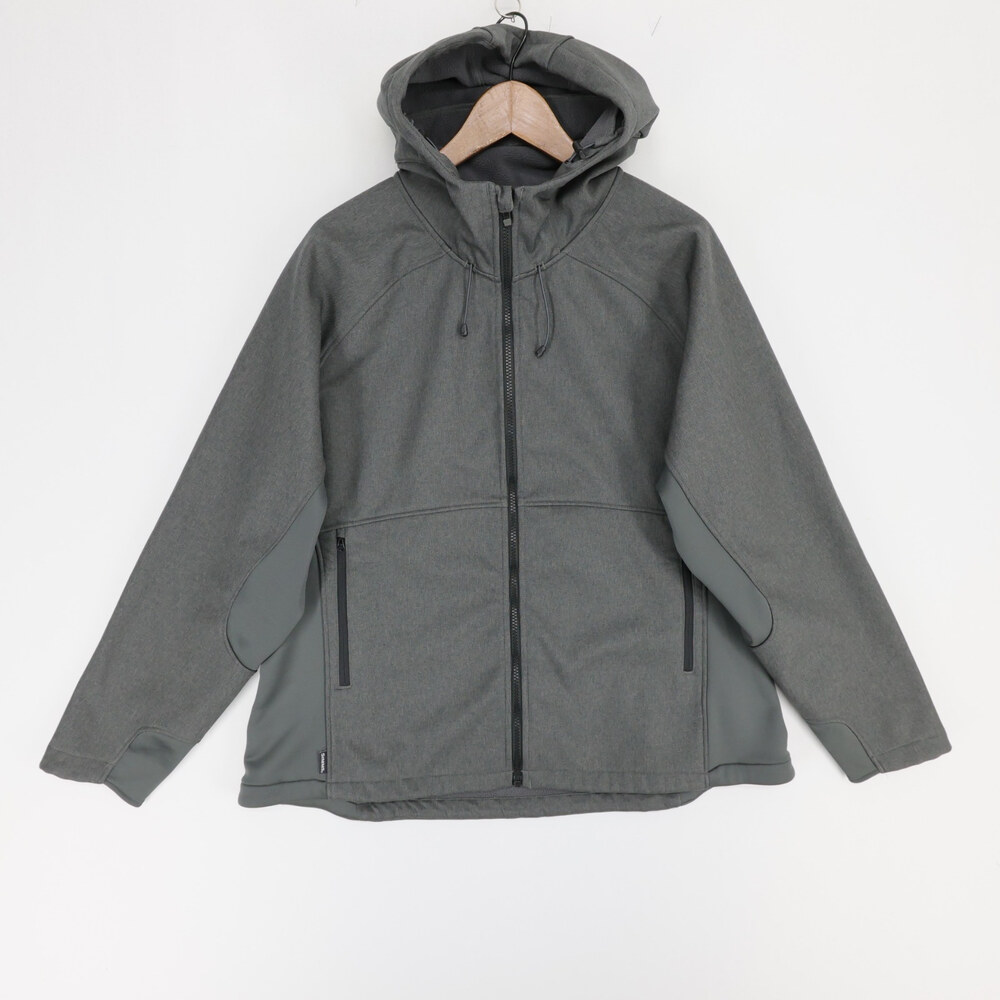 Simms Katafront Hooded Jacket Womens XXL Gray Full Zip Softshell Fleece Fishing